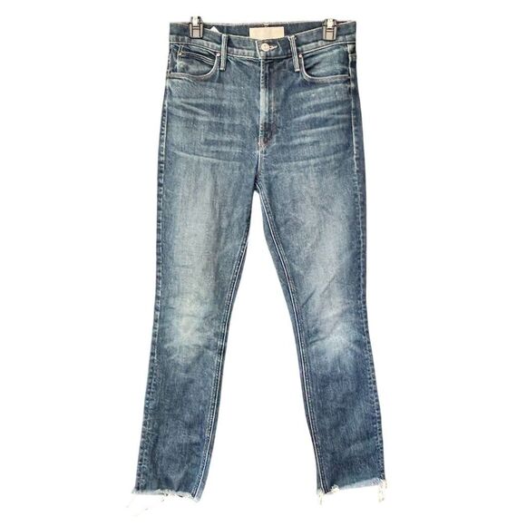MOTHER Women's Ankle Fray Jeans Size 28 Blue Medium Wash Denim - Picture 1 of 10